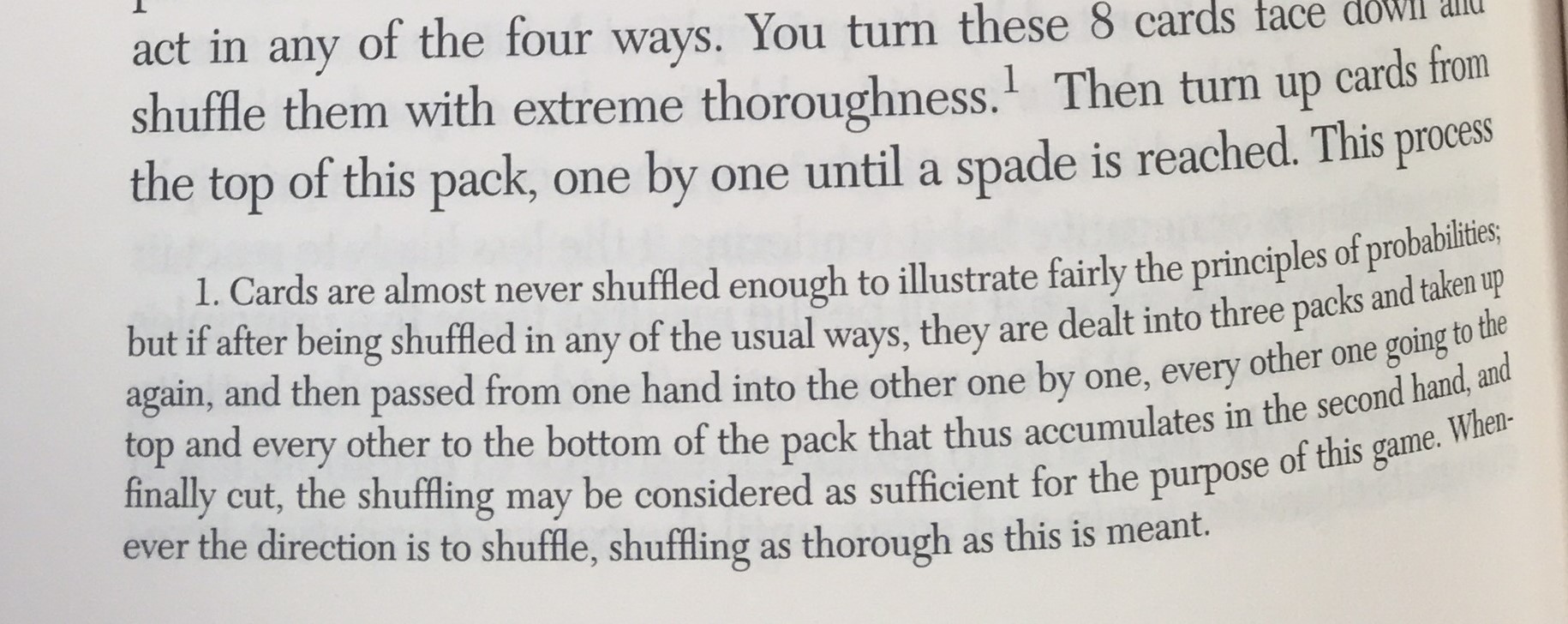 André de Tienne pointed us to this passage on Peirce’s card shuffling method in Writings of C. S. Pierce, 1886-1890 (p. 192).